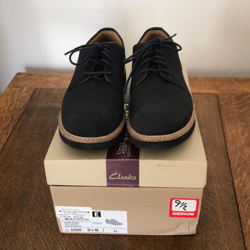 Clarks Navy Oxfords